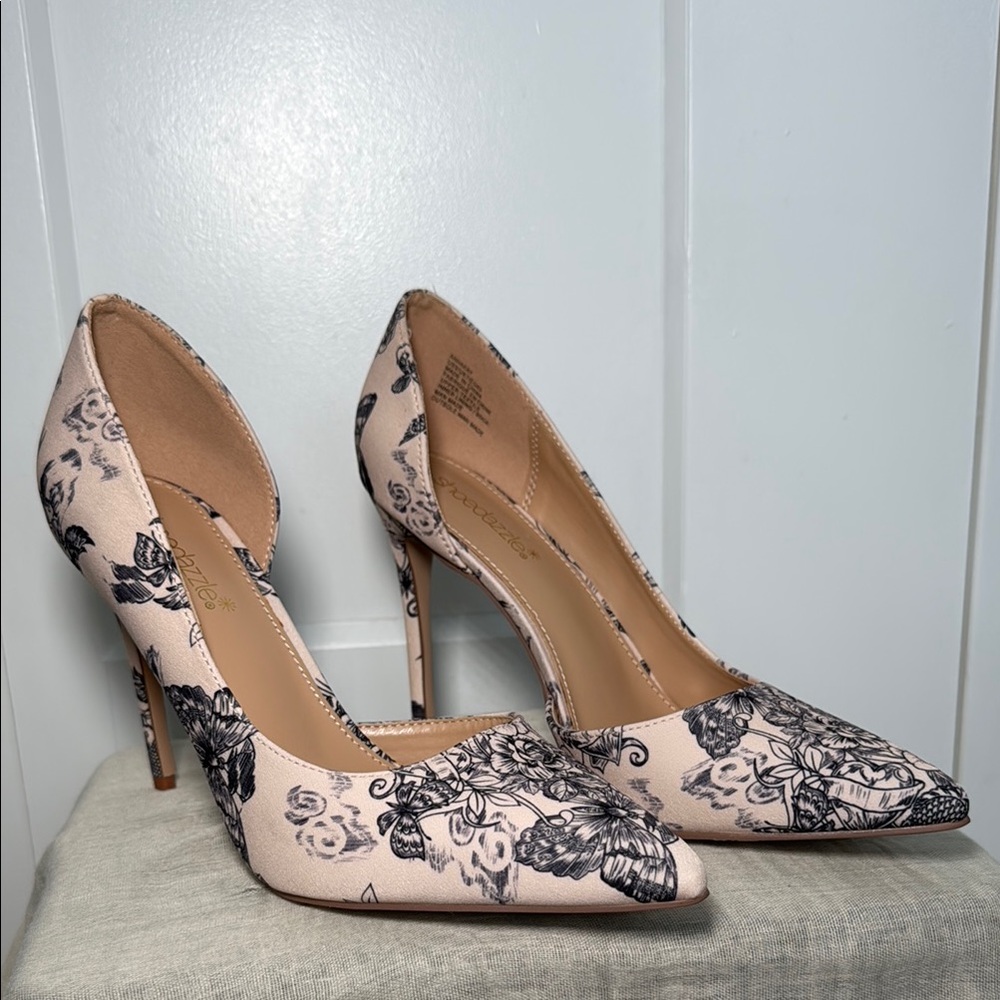 Floral Print Women's Heels